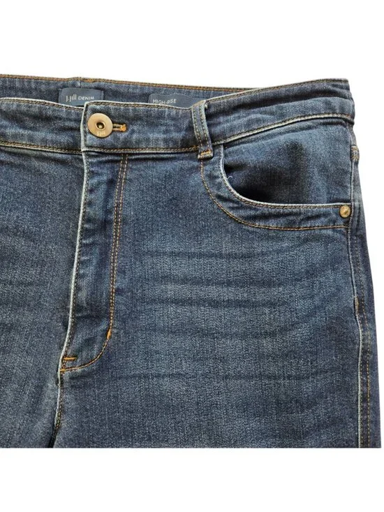 J.Jill Denim High-Rise Boot Cut Jeans Dark Wash Size 14R Cotton Blend Stretch - Picture 8 of 14